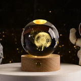 elvesmall 6cm 3D Crystal ball Crystal Planet Night Light Laser Engraved Solar System Globe Astronomy Birthday Gift Home Desktop Decoration