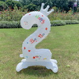 elvesmall  32 Inch Silver Crown Standing Number Aluminum Film Balloon Baby Birthday Party Photo Decoration Props