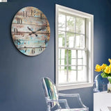 elvesmall 23" Multicolor Analog Round Farmhouse Battery Operated Wall Clock Decoration for Home Large Living Room Wall Clock Bedroom Decor