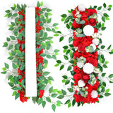 elvesmall 100cm DIY Wedding Flower Wall Decor Arrangement Supplies Silk Peony Rose Artificial Flower Row Decoration Wedding Arch Backdrop