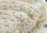 elvesmall Top Romantic Lace Ruffle Duvet Cover Queen Solid Home Bedding Duvet Cover King Size 100% Cotton Elegant Bedroom Quilt Covers