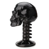 elvesmall  Resin Back Skull Decoration Helmet Glasses Bracket Black Skull with Spine Table Decoration Figurines & Miniatures Crafts