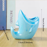elvesmall Shark Shape Flower pot Planter Plants Potted Home Decor Ceramic Vase Desktop Ornaments Gardening Supplies Succulent Plant Pot