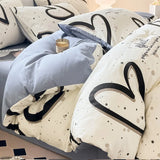 elvesmall  Simple Bed Sheets Set Four Seasons Universal Men's Bed Four Sets Pure Cotton Three Comforter Sets Bed Cover Full Set