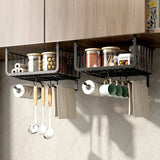 elvesmall Kitchen Under Cabinet Basket Storage Shelf Tissue Cup Holder Closet Desk Hanging Rack Hollowed Pullout Drawer Sliding Basket