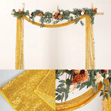 elvesmall 2PCS Arch Sequin Valance Outdoor Wedding Decoration Lawn Wedding Party Decorate Holiday Party Essential Sequin Decoration