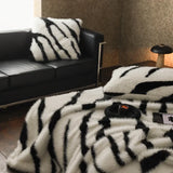 elvesmall  Luxury Faux Fur warm blanket for Winter double layer thickened Blankets for Bed Plaid Plush Sofa Blankets Microfiber bedding