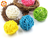 elvesmall 10PCS 3/4/5CM Round Shape Mutil Colors Rattan Ball Sepak Takraw For Christmas Birthday Party & Home Wedding Party Decoration