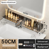 elvesmall  Around Faucet Holder Shower Shampoo Soap Cosmetic Holder Bathroom Storage Rack Organizer Over the Basin Shelf Mirror Front Rack