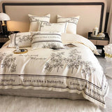 elvesmall High End French Style Embroidered Pure Cotton Bedding Set Luxury 100s Long-staple Cotton Duvet Cover Set Queen Blanket Covers