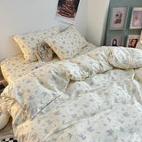 elvesmall Fresh Style Bedding Set 100% Cotton Bed Linen Set for Home постельное бельё набор Soft Duvet Cover Pillowcase with Bedsheets