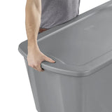 elvesmall Sterilite 50 Gallon Tote Box Plastic, Gray, Set of 4 Clothes Organizer Storage Organizer Storage Containers Clothingorganizer