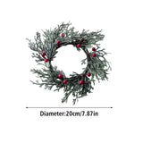 elvesmall Christmas Wreath Shape Candlestick with Berry Pinecone Candle Holder Garland Flower Rings Wedding Party Door Home Table Decor