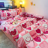 elvesmall  Sweetheart Bedding Set Fashion Tiger Single Double Queen Size Flat Sheet Quilt Duvet Cover Pillowcase Bed Linens Home Textile