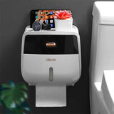 elvesmall Tissue Box Wall Mount Paper Holder Waterproof Toilet Paper Tray Roll Bathroom Accessories Organizer Multifunctional Storage Box