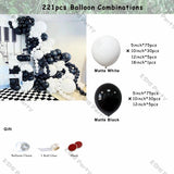 elvesmall Matte Black Pure White Balloons Garland Arch Kit Birthday Party Wedding Decoration Supplies Anniversary Background Wall Decor