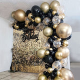 elvesmall Black Gold Balloon Garland Arch Kit Confetti Latex Ballon Birthday Party Decor Adult Graduation Baloon Wedding Decor Baby Shower