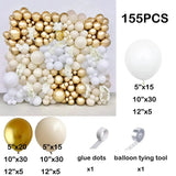 elvesmall White Balloons Garland Arch Kit Metalli Gold Confetti Latex Balloons Wedding Kids Birthday Party Baby Shower Decoration Supplies