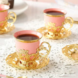 elvesmall  -  Low cup European style gold rim set cup six cup six plated coffee cup set gift box