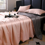elvesmall Silk Summer Cool Quilt   New Washed Air Conditioning Quilt Ice Silk Summer Quilt Four Piece Bed Sheet and Comforter Blanket