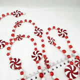 elvesmall  2.4 Meter Christmas Tree Acrylic Red Green Candy Beaded Decoration Chain Pendants Christmas Tree Hanging Xmas Party Favors
