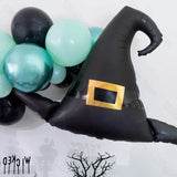 elvesmall 1/2/5Pcs Witch Hat Foil Balloons Aluminum Helium Large Halloween Black Witch Hat Balloons for Birthday Halloween Decoration 2024