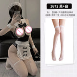 elvesmall   Porno Crotchless Lingerie Women Japanese Maid Cosplay Uniform Leather Anime Exposed Breast Outfit Roleplay Exposed Butt Babydoll