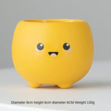 elvesmall  Ceramic Succulent Flower Pot, Cute Cartoon Ornaments, Green Plant, Simple Household Vase, Home Room Decoration