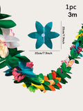 elvesmall 3m Hawaiian Party Paper Flower Banner Garland 3D Festival Party Banner Summer Tropical Party Hawaii Luau Wedding Decoration