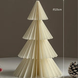 elvesmall Green Origami Mini Christmas Tree Tabletop Ornaments Red Paper Xmas Tree Gifts For Christmas Home Party Scene Decoration Props