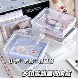 elvesmall INS Transparent Kpop Photocard Holder Storage Box Flip Storage Box Classification Small Card Organizer Storage Case Stationery