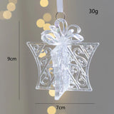 elvesmall  Christmas Decoration Acrylic Crystal Carriage Bells Elk Butterfly Christmas Tree Ornaments for Ice Xmas Party Decor Velas