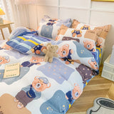 elvesmall Bedding Set for Girl Boy Bedroom KIDS Modern Comforter Duvet Cover Flat Sheet Pillowcase  Home Textile Soft Bed Linen