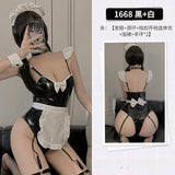 elvesmall   Anime PU Leather Maid Cosplay Women Sexy Bodysuit Lingerie Role-Playing Apron Servent Uniform Kawaii Costume Erotic Clubwear