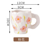 elvesmall  -  1pc Hand Painted Coffee Cup Ceramic Handmade Tea Cup Birthday Gift for Her Retro Kitchenware Summer Drink Cup Desktop Decoration