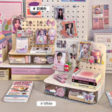 elvesmall 1 Pcs Desktop Perforated Board Storage Box Stationery Sorting Rack Desk Office Cosmetics Storage Rack Pen Holder