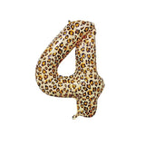 elvesmall  1Pcs 32 Inch Cheetah Leopard Print Digital Aluminum Film Balloon 1-9 digital Balloon Kids Jungle Safari Birthday Party Decoratio
