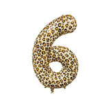 elvesmall  1Pcs 32 Inch Cheetah Leopard Print Digital Aluminum Film Balloon 1-9 digital Balloon Kids Jungle Safari Birthday Party Decoratio