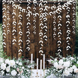 elvesmall 13 Ft Mirror Gold Paper Leaf Garlands Leaves Streamer Decorations Hanging for Gold Birthday Baby Shower Wedding Xmas Party Decor