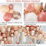 elvesmall 112pcs Blush Retro Pink Balloons Garland Arch Kit for Birthday Party Wedding Baby Shower Decorations