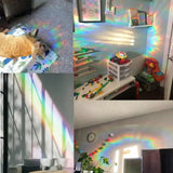 elvesmall Rainbow Suncatcher Window Stickers PVC Cat Butterfly Prism Glass Wall Sticker Home Kids Bedroom Decoration Self Adhesive Decal