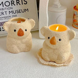 elvesmall Koala Scented Candles for Living Room Decoration Fragrance Candles in Jars with Wooden Wick Souvenirs for Guests
