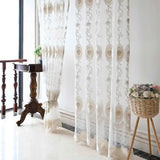 elvesmall Luxury Pearls Velvet Curtain for Living Room Embroidery Voile Drape Lace Wave Bottom Study Window Bedroom Custom