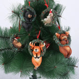 elvesmall  Christmas Decorations Snowflake Gingerbread Man Christmas Tree Pendant Christmas Reindeer Black Bear Elf Decorations Pendant