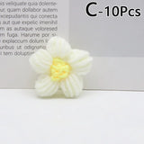 elvesmall 4.5cm Hand-knitted Flower Puff Flower Milk Cotton Wool Hand Hook Flower DIY Hairpin Clothing Accessory Shoes Hats Craft Supplies