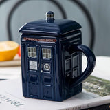 elvesmall  -  1pc 450ml Creative Police Box Mug Funny Ceramic Coffee Tea Cup with Gift Box Milk Drinks Breakfast Cup Birthday Gift Kitchenware