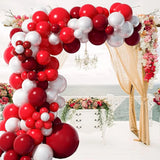 elvesmall Double Red Balloons Garland Red White Latex Balloon Arch Kit Valentine's Day Decor Wedding Anniversary Bride Shower Decoration