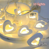 elvesmall Christmas Wood House LED Light Xmas Tree Decorative Light String Wall Hanging Decoration Christmas Atmosphere Decor