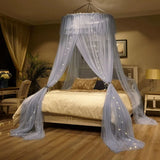 elvesmall Large Space Dome Hanging Mosquito Net Free Install Double Bed Mosquito Net Foldable Princess Style Lace Gauze Bed Curtain