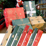 elvesmall  Christmas Gifts Wrapping Paper Snowflakes DIY Bag Kraft Paper Birthday Party Gift Card Holiday Packing Decoration Crafts Paper